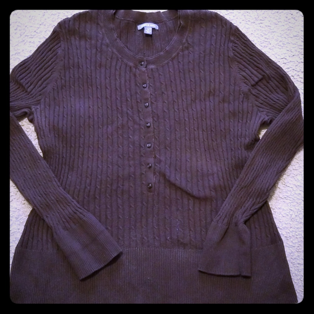*SOLD* Apt 9 Chocolate Brown Cable Knit Sweater.